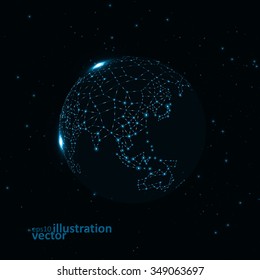 Technology image of globe. The concept vector illustration eps10