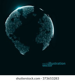 Technology image of globe. The concept vector illustration eps10