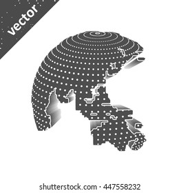 Technology image of globe. The concept vector illustration eps10