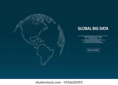 Image technologique du globe. Concept graphique du réseau mondial. La visualisation des données massives. Concept d'innovation numérique pour votre conception