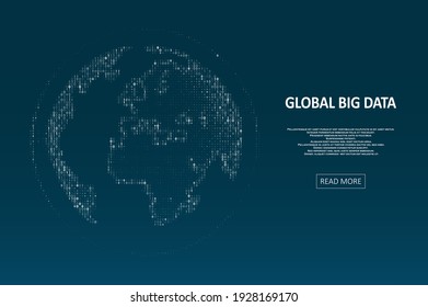Technology image of globe. Global network graphic concept. Big data visualization. Digital innovation concept for your design