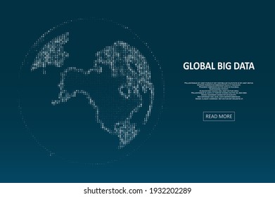 Technology Image Of Globe. Global Network Graphic Concept. Big Data Visualization. Digital Innovation Concept For Your Design