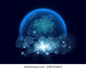Technology image of globe. Global network graphic concept. Worldwide global network internet. Graphic concept for your design