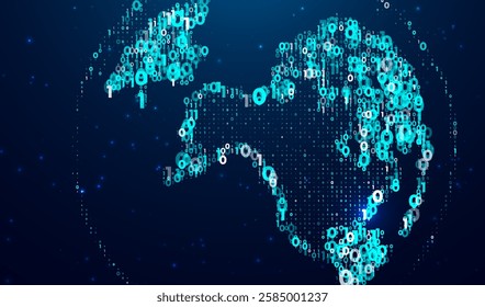 Technology image of globe. Global network graphic concept. Big data visualization. Digital innovation concept for your design