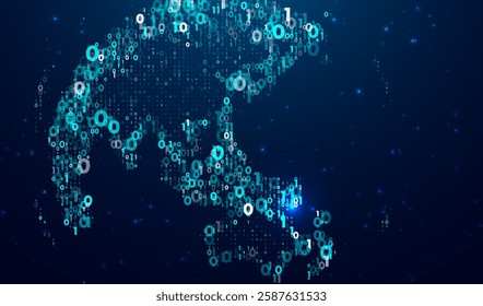 Technology image of globe. Global network graphic concept. Big data visualization. Digital innovation concept for your design