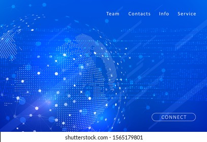 Technology image of globe. World map point and curve constructed the sphere. Graphic concept for your design
