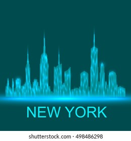 Technology image of New York. The concept vector illustration eps10. Abstract background.