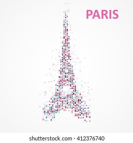 Technology image of Paris. The concept vector illustration eps10