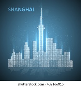 Technology image of Shanghai. The concept vector illustration eps10