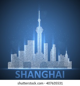 Technology image of Shanghai. The concept vector illustration eps10