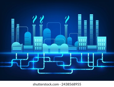 Technology of industrial production plants that are connected to gas pipelines as raw materials for the production of industrial plants.