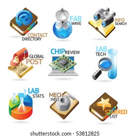 Technology and industry icons. Heading concepts for document, article or website. Vector illustration.