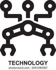 technology, industry, production, manufacturing, system, robot expanded outline style icon for web mobile app presentation printing