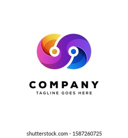 technology infinity logo vector template