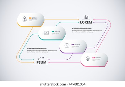 Technology infographic diagram connection content with thin line. business diagram for presentation. vector stock.