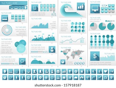 Plantilla de infografía tecnológica para web. Composición vectorial original para infografía tecnológica. Incluye elementos infográficos vectoriales: diagramas, gráficos, barras, icono de tecnología, mapa infográfico.