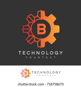 technology initial Letter B Logo design