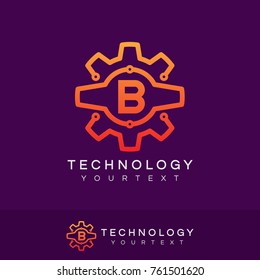 technology initial Letter B Logo design