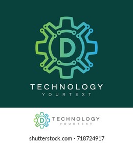 technology initial Letter D Logo design