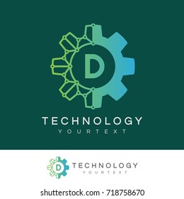 technology initial Letter D Logo design