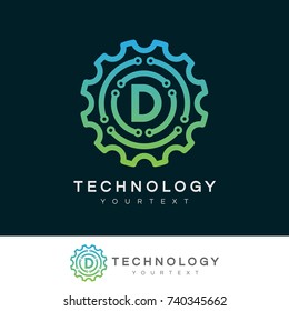 technology initial Letter D Logo design