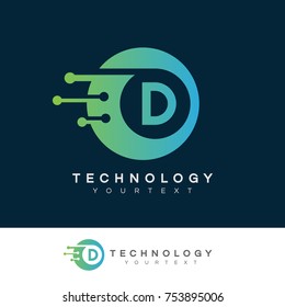 technology initial Letter D Logo design