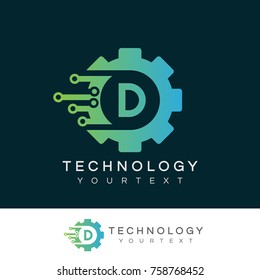 technology initial Letter D Logo design