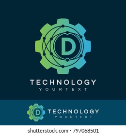 technology initial Letter D Logo design