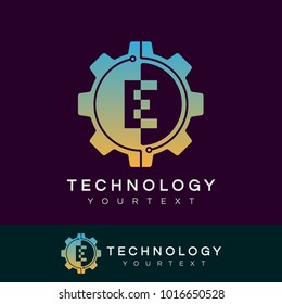technology initial Letter E Logo design