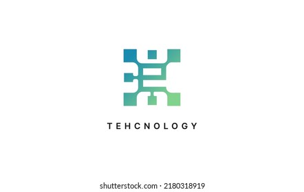 Technology Initial Letter E Logo. Usable for Business Technology and Branding Company Logos. Flat Vector Logo Design Template Element.