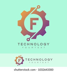 technology initial Letter F Logo design