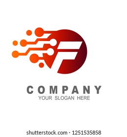 Technology initial letter f logo design, speed icon