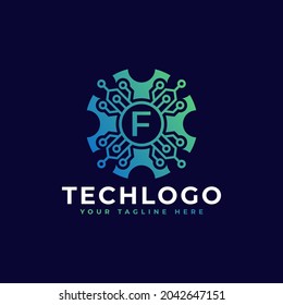 Technology Initial Letter F Logo Design Template Element.