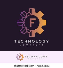 technology initial Letter F Logo design