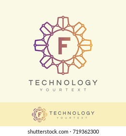 technology initial Letter F Logo design