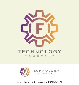 technology initial Letter F Logo design