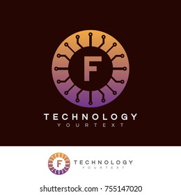 technology initial Letter F Logo design