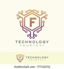 technology initial Letter F Logo design