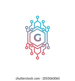 Technology Initial Letter G Logo Design Template Element.
