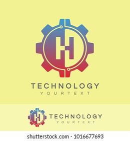 technology initial Letter H Logo design