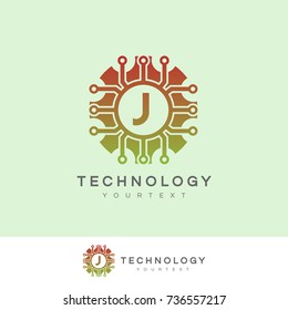 technology initial Letter J Logo design