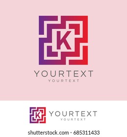 technology initial Letter K Logo design