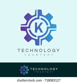 technology initial Letter K Logo design