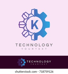 technology initial Letter K Logo design