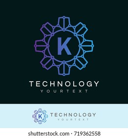 technology initial Letter K Logo design