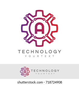 technology initial Letter A Logo design