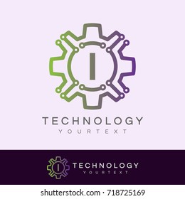 technology initial Letter I Logo design