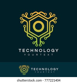 technology initial Letter O Logo design