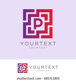 technology initial Letter P Logo design