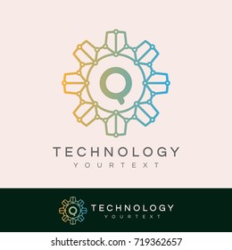 technology initial Letter Q Logo design